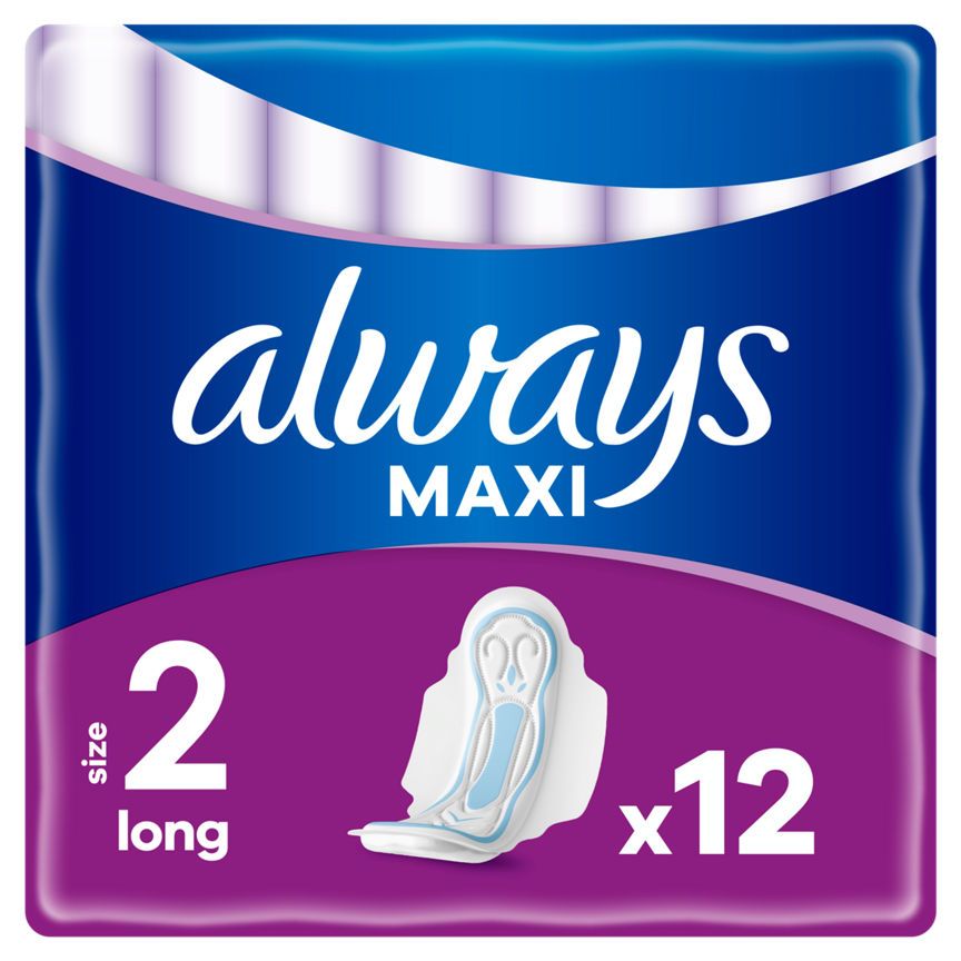 Always Maxi Long (Size 2) Sanitary Towels Wings - McGrocer