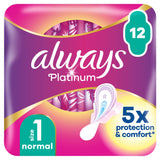Always Platinum Normal (Size 1) Sanitary Towels Wings x12 - McGrocer