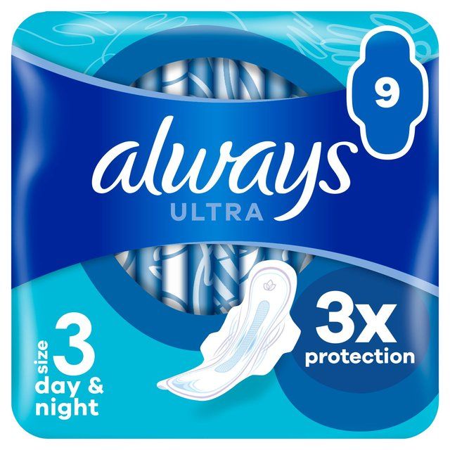 Always Sanitary Towels Ultra Night (Size 3) Wings   9 per pack - McGrocer
