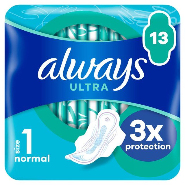 Always Sanitary Towels Ultra Normal (Size 1) Wings   13 per pack - McGrocer