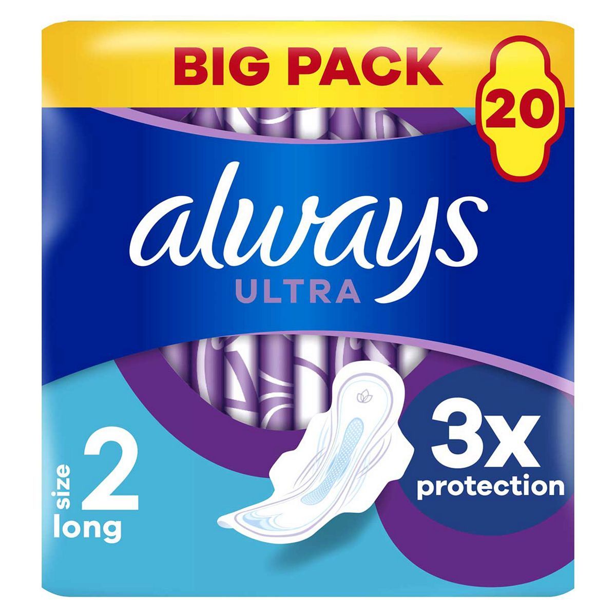 Always Ultra Sanitary Towels Long (Size 2) Wings x20 Pads - McGrocer
