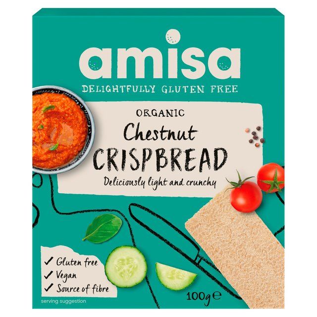 Amisa Organic Gluten Free Chestnut Crispbread   100g - McGrocer