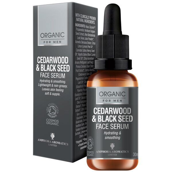 Amphora Aromatics Cedarwood  Face Serum Men Organic 30ml - McGrocer