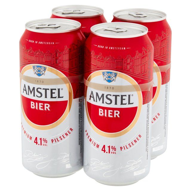 Amstel Lager Beer Cans   4 x 440ml - McGrocer