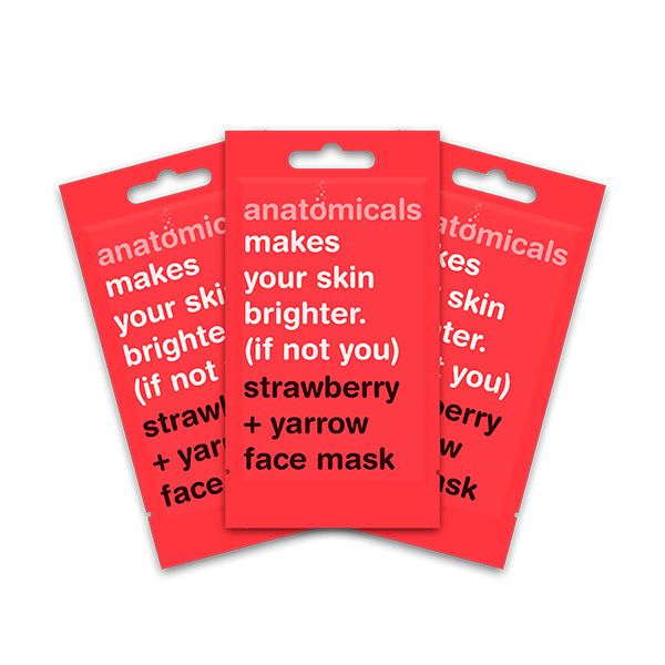Anatomicals Strawberry & Yarrow Face Mask 15ml (3 Packs) - McGrocer