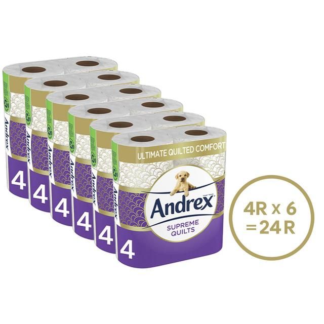 Andrex Supreme Quilts Toilet Roll   6 x 4 per pack - McGrocer