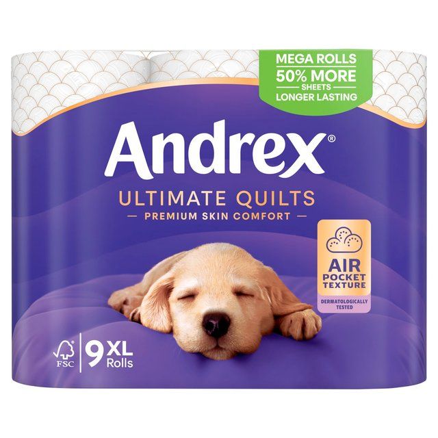 Andrex Supreme Quilts Toilet Roll Mega Rolls   9 per pack - McGrocer