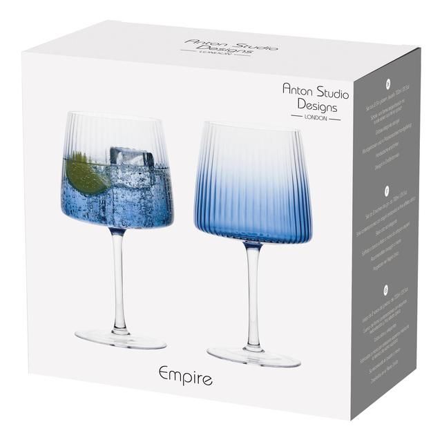 Anton Studio Designs Empire Blue Gin Glasses   2 per pack - McGrocer