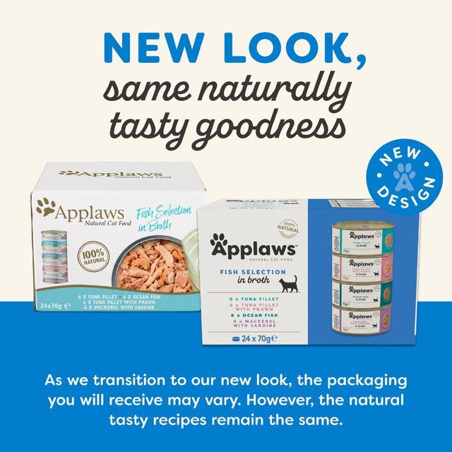 Applaws Cat Tin Fish Selection in Broth Multipack   24 x 70g - McGrocer