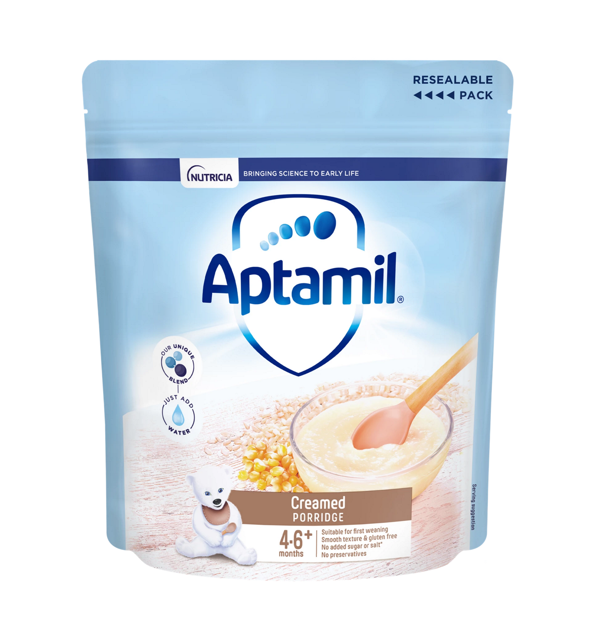 Aptamil creamed porridge with corn and rice 125g - British product