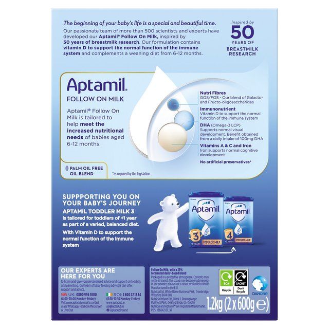 Aptamil 2 Follow On Milk 6-12 Months   2 x 600g - McGrocer