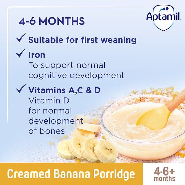 Aptamil Creamed Banana Porridge 4 mths+   125g - McGrocer