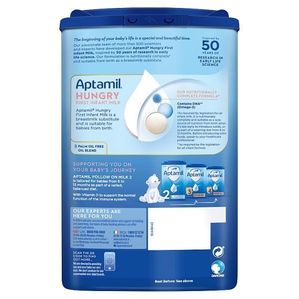 Aptamil Hungry 1st Baby Milk Formula Powder from Birth 800g - McGrocer