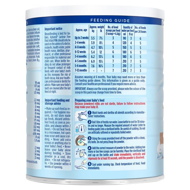 Aptamil Lactose Free First Infant Milk Powder From Birth   400g - McGrocer