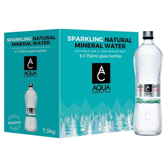 AQUA Carpatica Glass Naturally Sparkling Mineral Water Nitrates Free   6 x 750ml - McGrocer