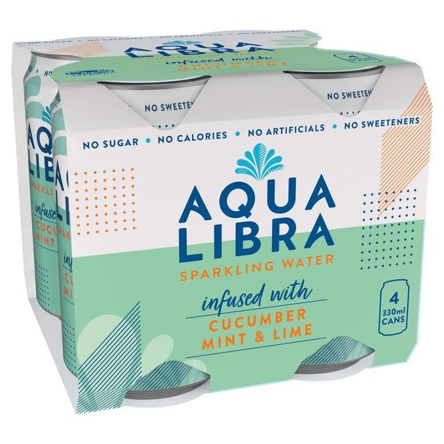 Aqua Libra Cucumber Mint & Lime Infused Sparkling Water   4 x 330ml - McGrocer