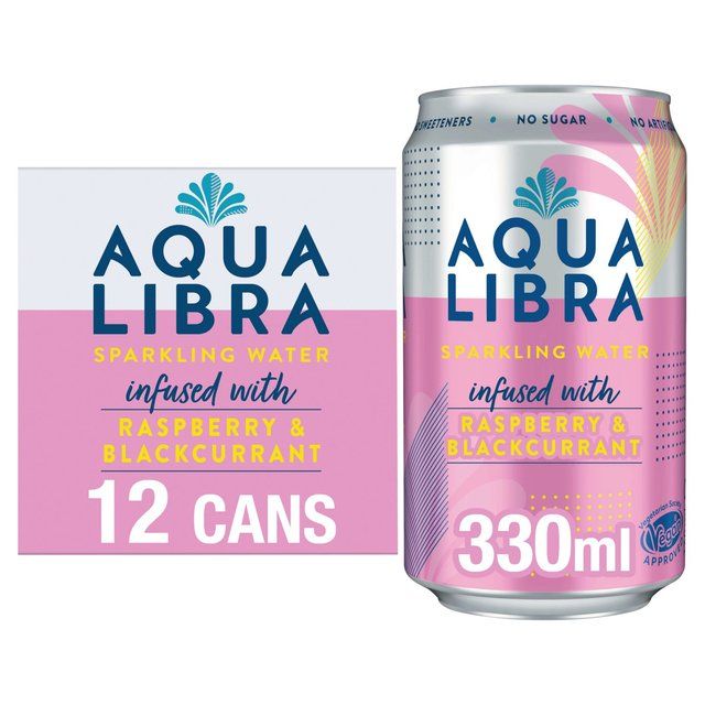 Aqua Libra Raspberry and Blackcurrant Infused Sparkling Water   12 x 330ml - McGrocer