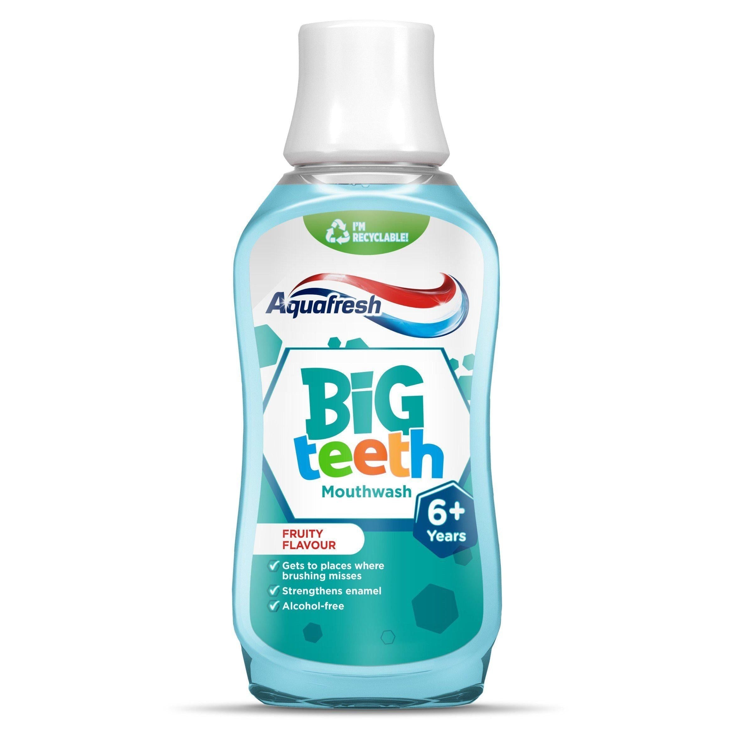 Aquafresh Kids Mouthwash Big Teeth Fruity Flavour 6-8 Years 300ml - McGrocer