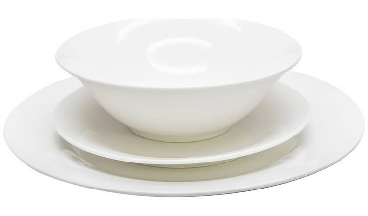 Argos Home 12 Piece Porcelain Dinner Set - White - McGrocer
