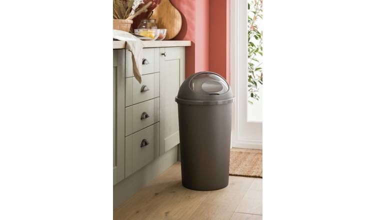 Argos Home 45 Litre Bullet Bin - Silver - McGrocer