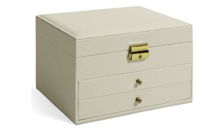 Argos Home Faux Leather Lockable Two Drawer Jewellery Box - McGrocer