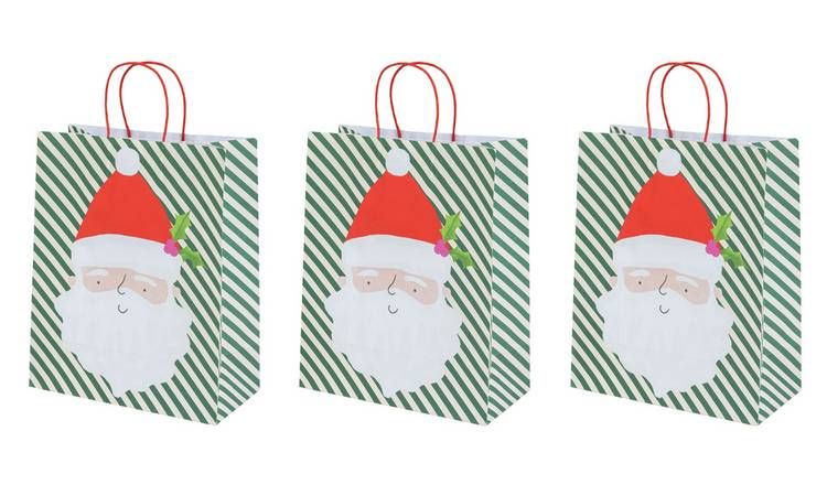 Argos Home Large Santa Striped Christmas Bag - 4 Pack - McGrocer