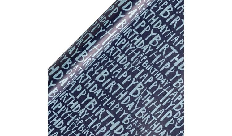 Argos Home Roll of Birthday Text Wrapping Paper - 10m - McGrocer