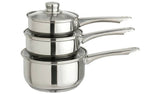 Argos Home Stainless Steel 3 Piece Saucepan Set - McGrocer