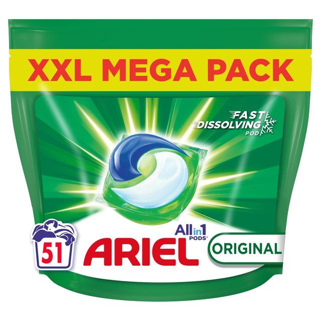 Ariel Original All-in-1 Pods Washing Liquid Capsules 51 Washes   51 per pack - McGrocer