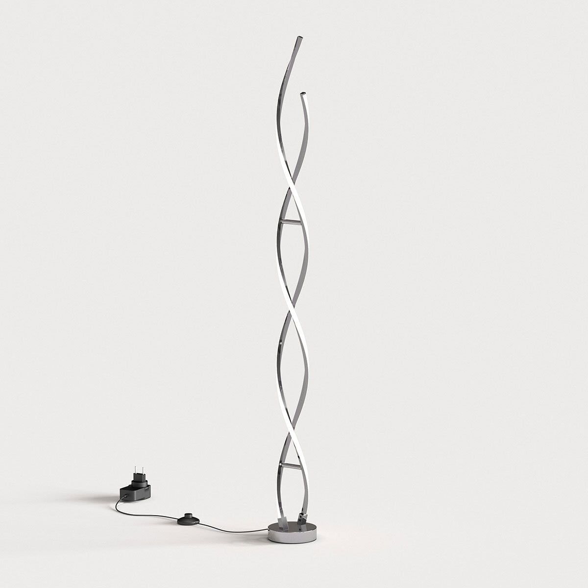 Artika Chrome Swirl LED Floor Lamp - McGrocer