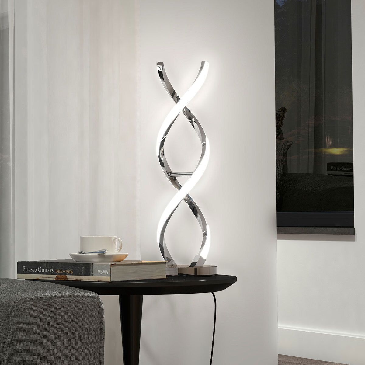 Artika Chrome Swirl LED Table Lamp - McGrocer