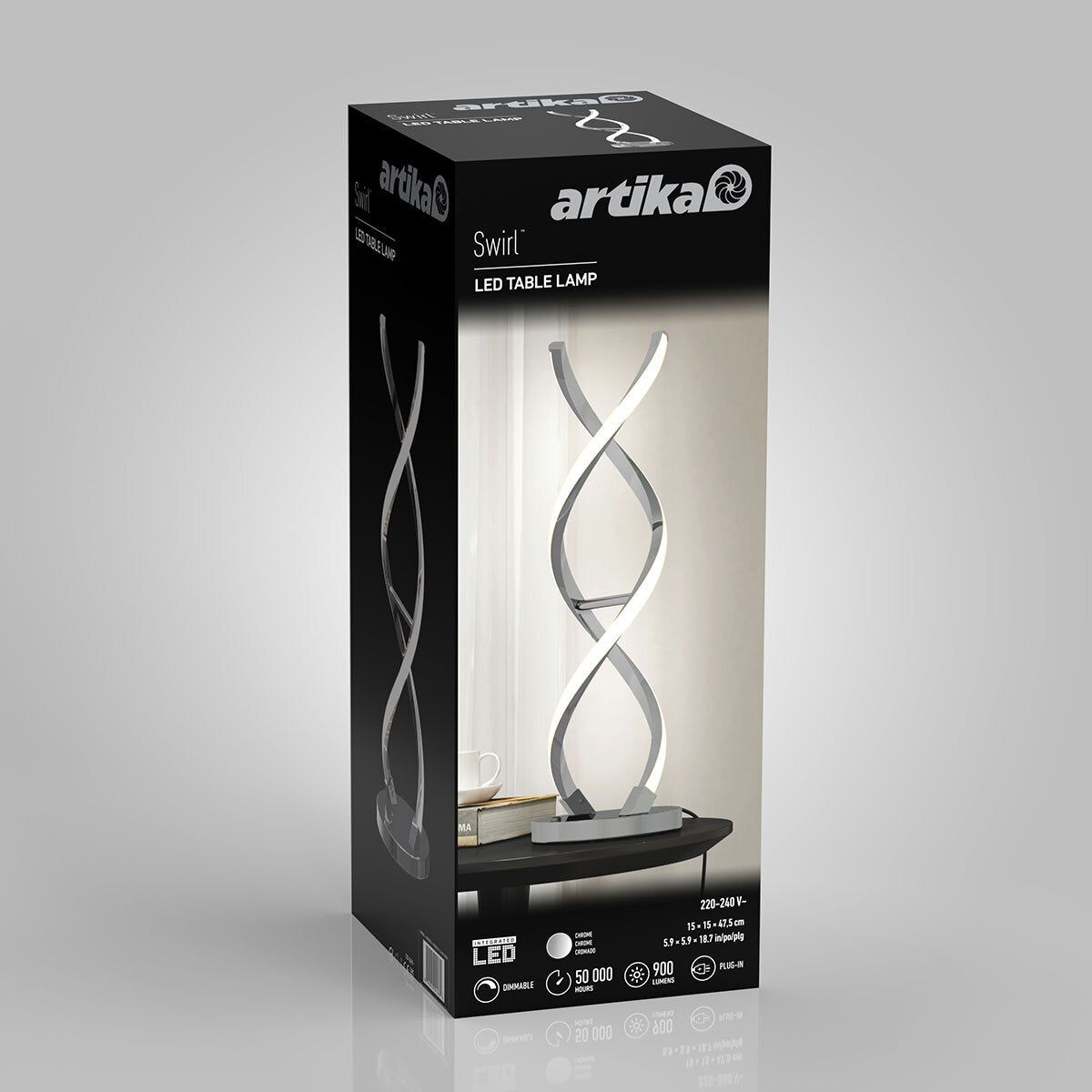 Artika Chrome Swirl LED Table Lamp - McGrocer