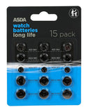 ASDA 15 Watch Batteries Long Life - McGrocer