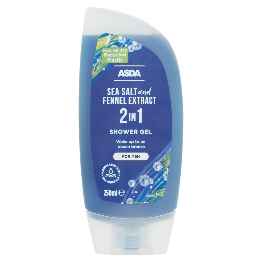 ASDA 2 in 1 Sea Salt and Fennel Extract Shower Gel for Men - McGrocer