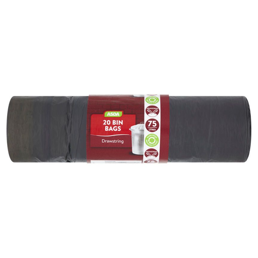 ASDA 20 Bin Bags Drawstring 75 Litres - McGrocer