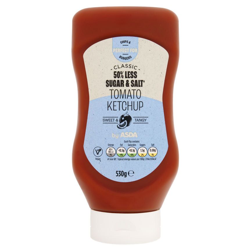 ASDA 50% Reduced Sugar & Salt Tomato Ketchup 530g - McGrocer