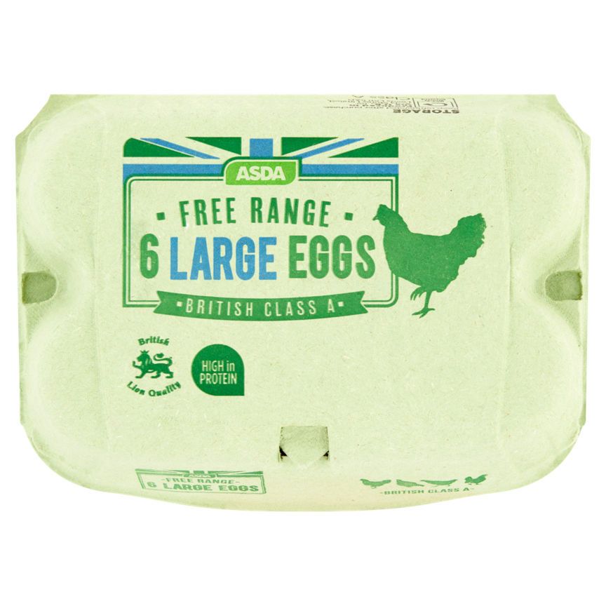 ASDA 6 Large Free Range Eggs - McGrocer
