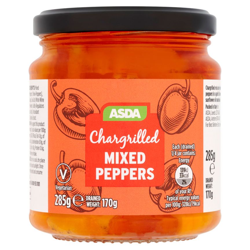 ASDA Chargrilled Mixed Peppers 285g - McGrocer