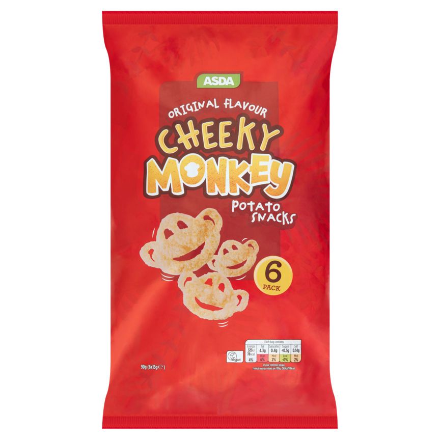 ASDA Cheeky Monkey Potato Snacks 6 x 15g (90g) - McGrocer