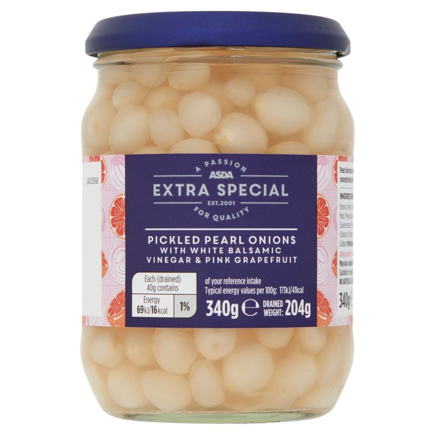 ASDA Extra Special Pickled Pearl Onions with White Balsamic Vinegar & Pink Grapefruit - McGrocer