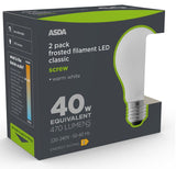 ASDA LED Filament Classic 40W Large Screw Coated Lightbulb - McGrocer