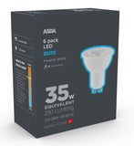 ASDA LED GU10 35W Lightbulb 6PK - McGrocer