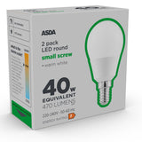 ASDA LED Round 40W Small Screw Lightbulb - McGrocer