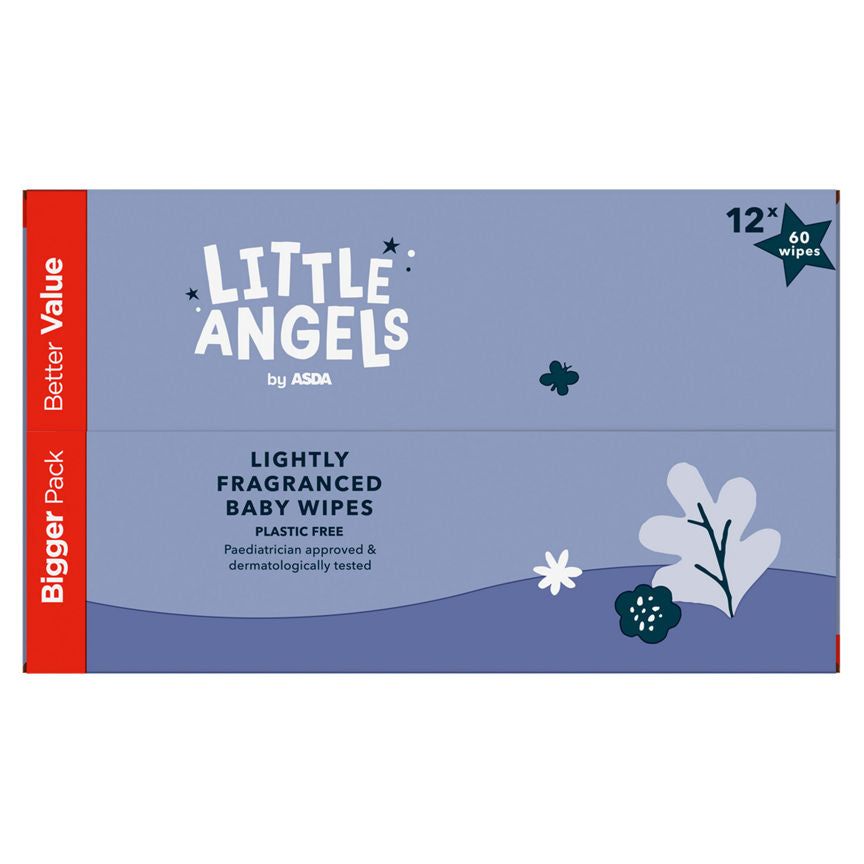 ASDA Little Angels 60 Lightly Fragranced Baby Wipes - McGrocer