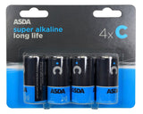 ASDA Long Life Super Alkaline  C Batteries - McGrocer