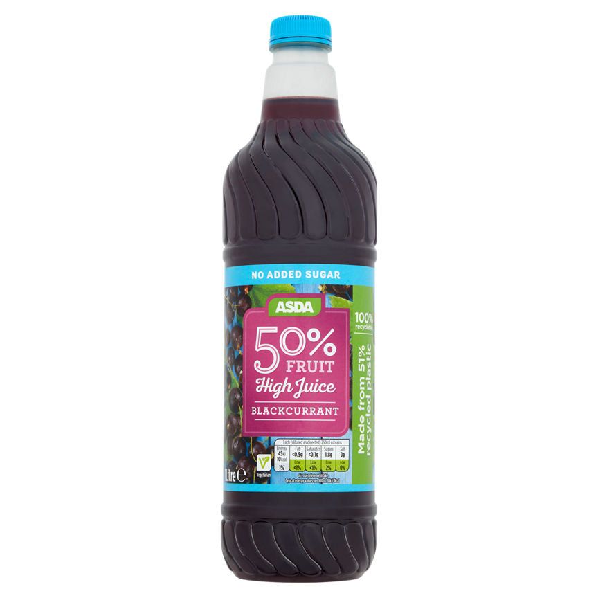ASDA No Added Sugar 50% Fruit Blackcurrant High Juice - McGrocer