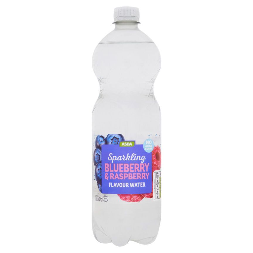 ASDA No Added Sugar Blueberry & Raspberry Flavoured Sparkling Water Bottle - McGrocer