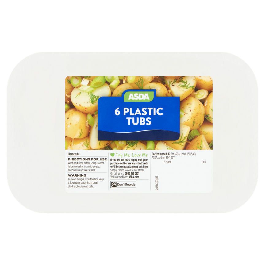 ASDA Plastic Tubs Rectangle Medium - McGrocer