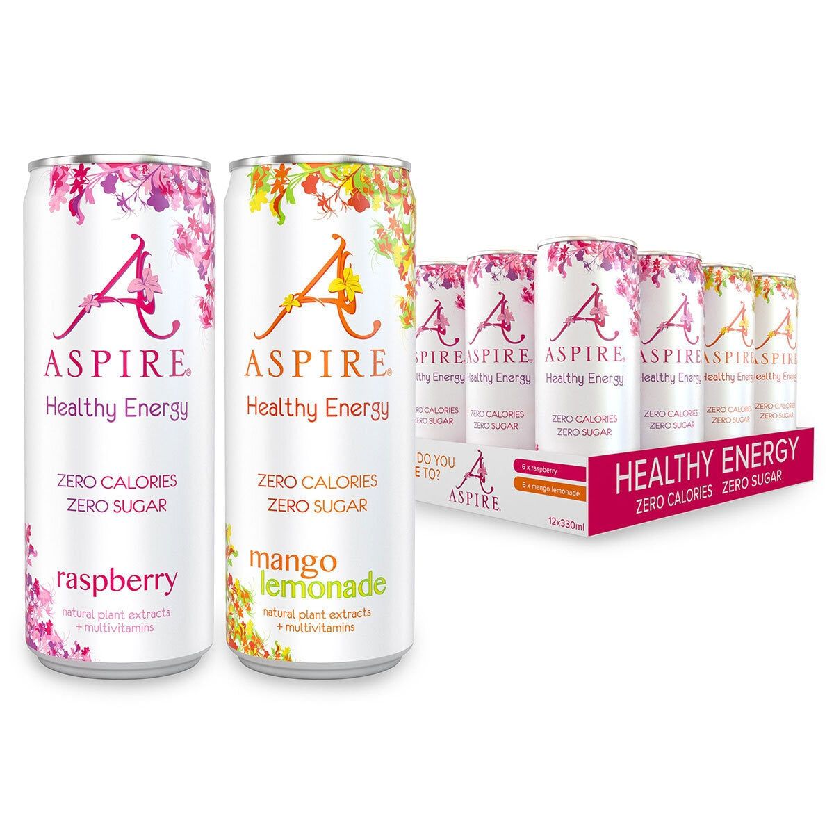 Aspire Mango Lemonade and Raspberry, 12 x 330ml - McGrocer