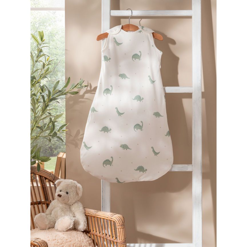 At Home with Stacey Solomon Green Dino Cotton Sleep Bag - McGrocer